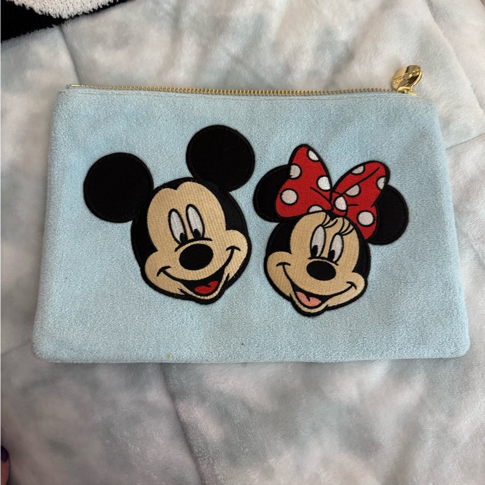 Stoney Clover Lane Terry Minnie and Mickey Flat Pouch